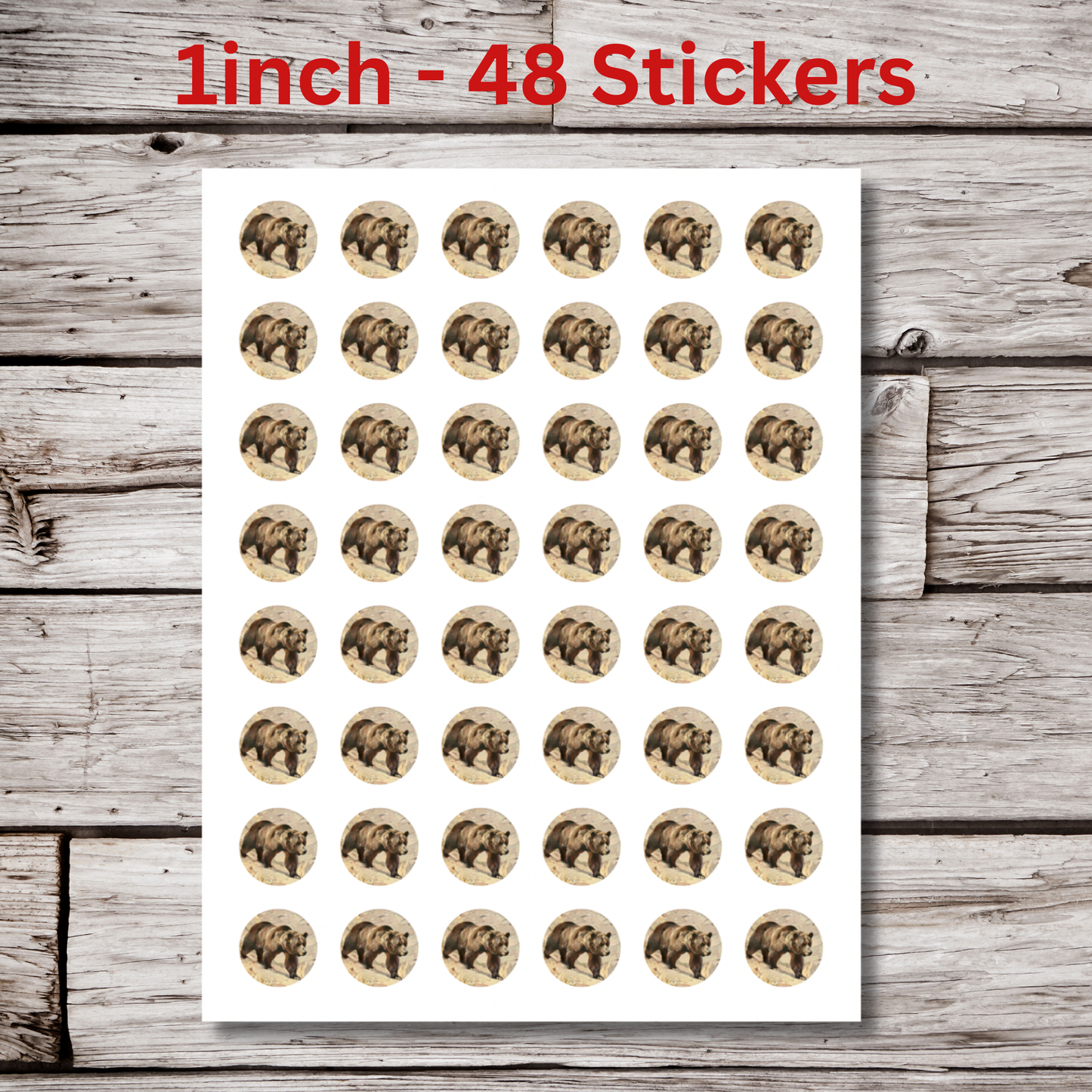 Bear Circle Sticker Sheet