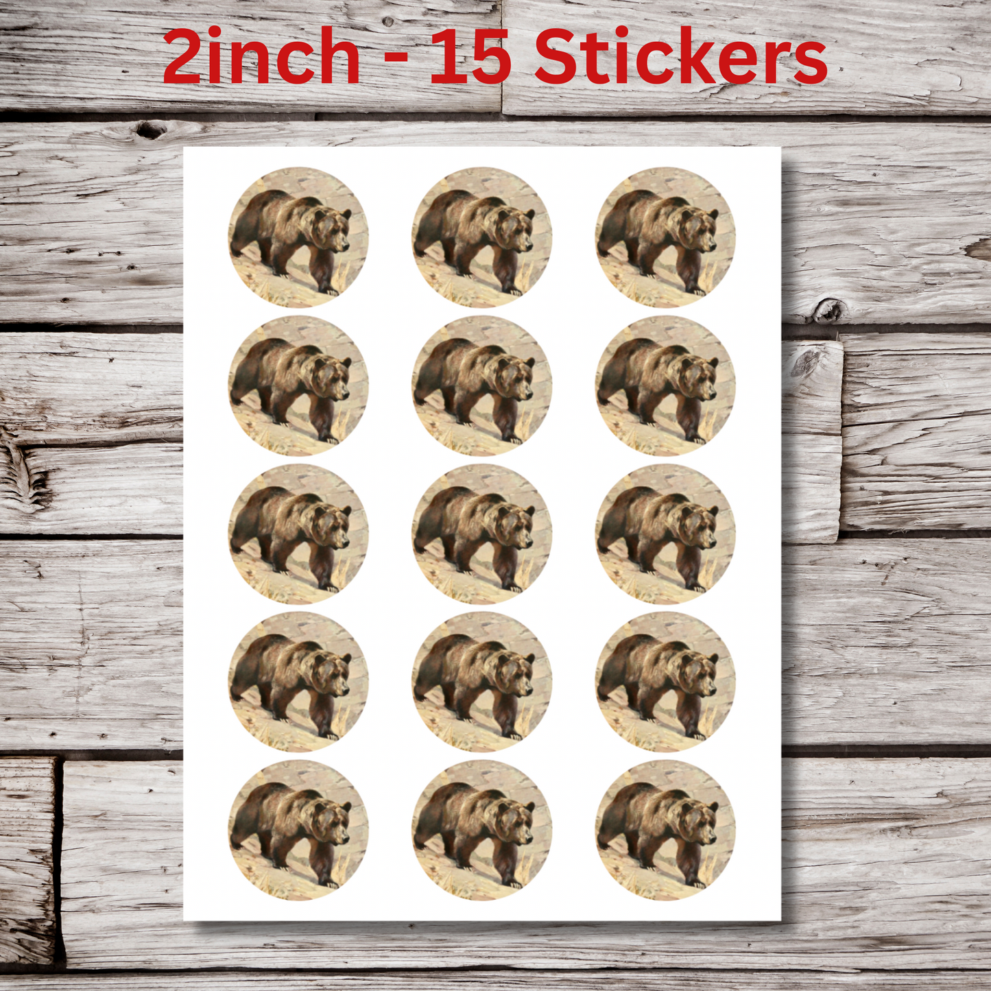 Bear Circle Sticker Sheet