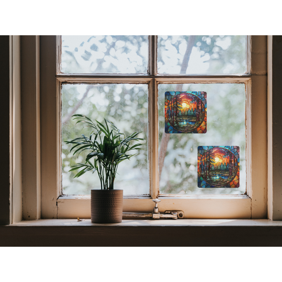 Forest Stained Glass Window Cling