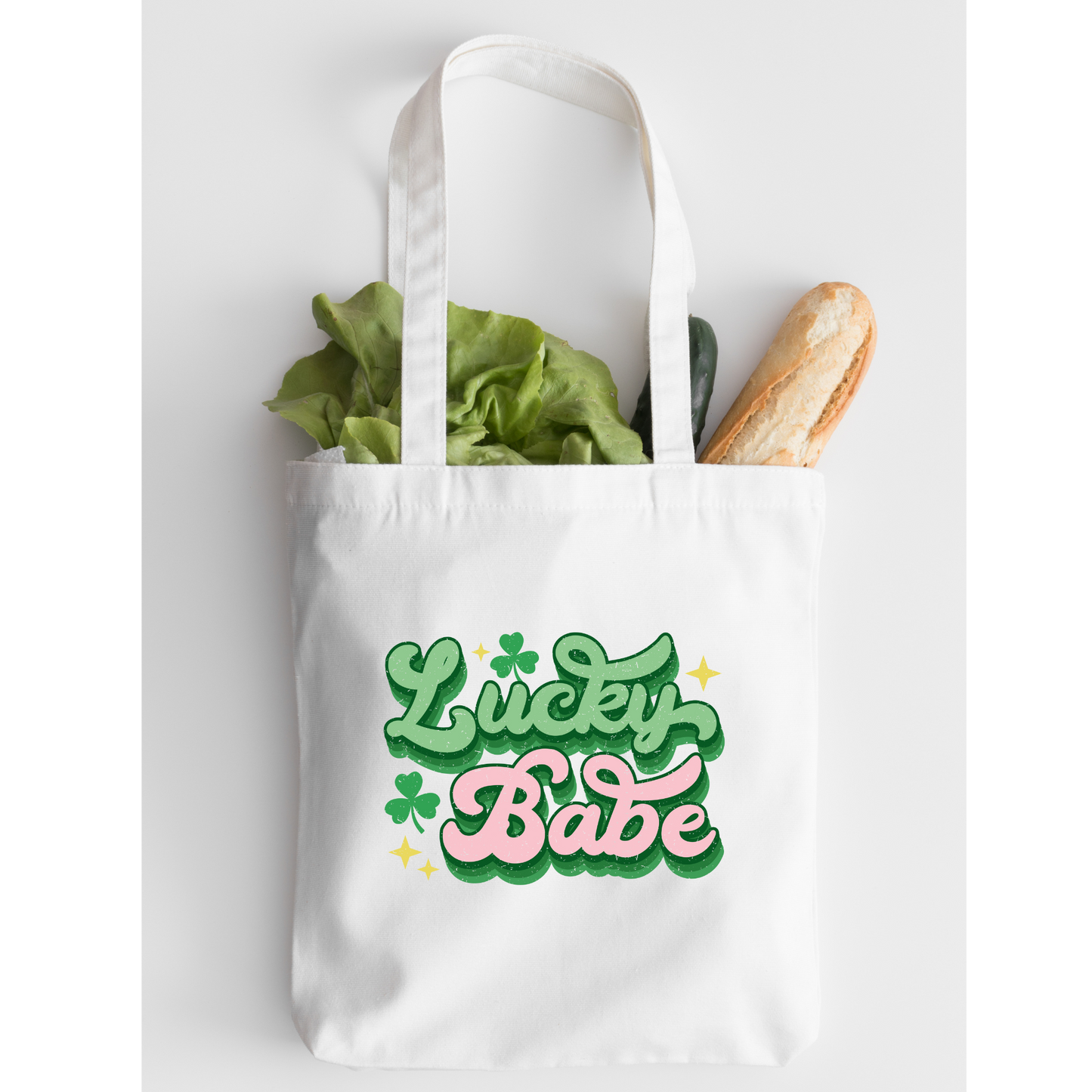 Lucky Babe Tote Bag, Reusable Tote Bag, St Patricks Day Tote Bag