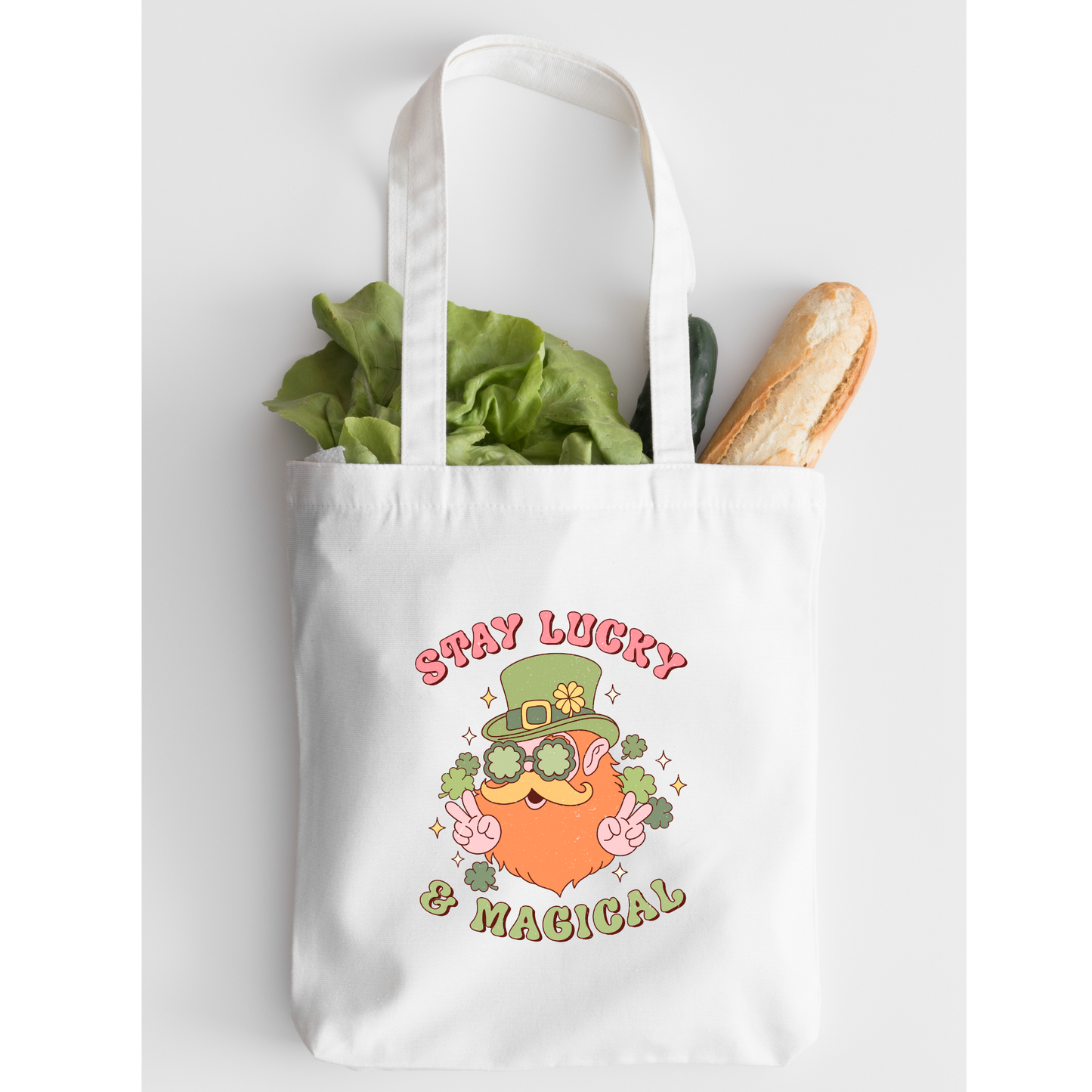 Stay Lucky And Magical Tote Bag, Reusable Tote Bag, St Patricks Day Tote Bag