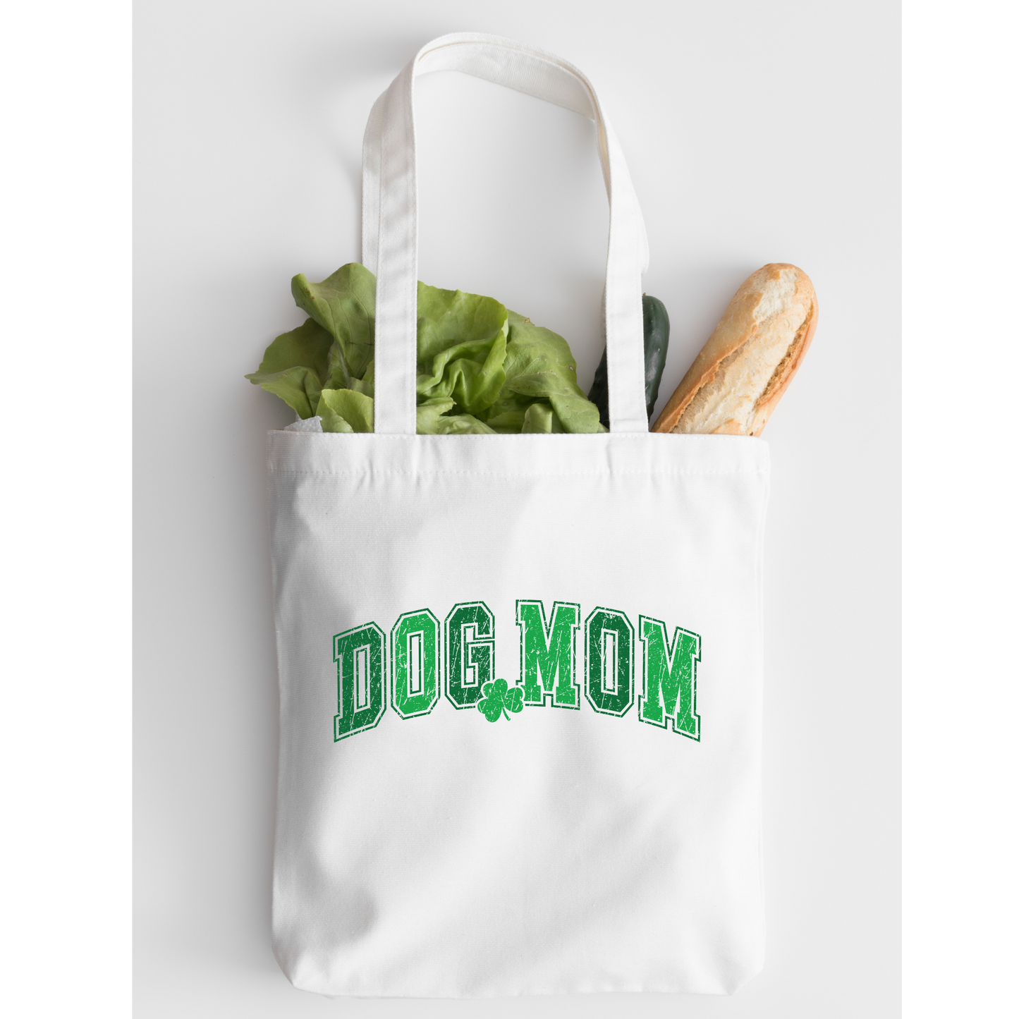 Dog Mom Tote Bag, Reusable Tote Bag, St Patricks Day Tote Bag