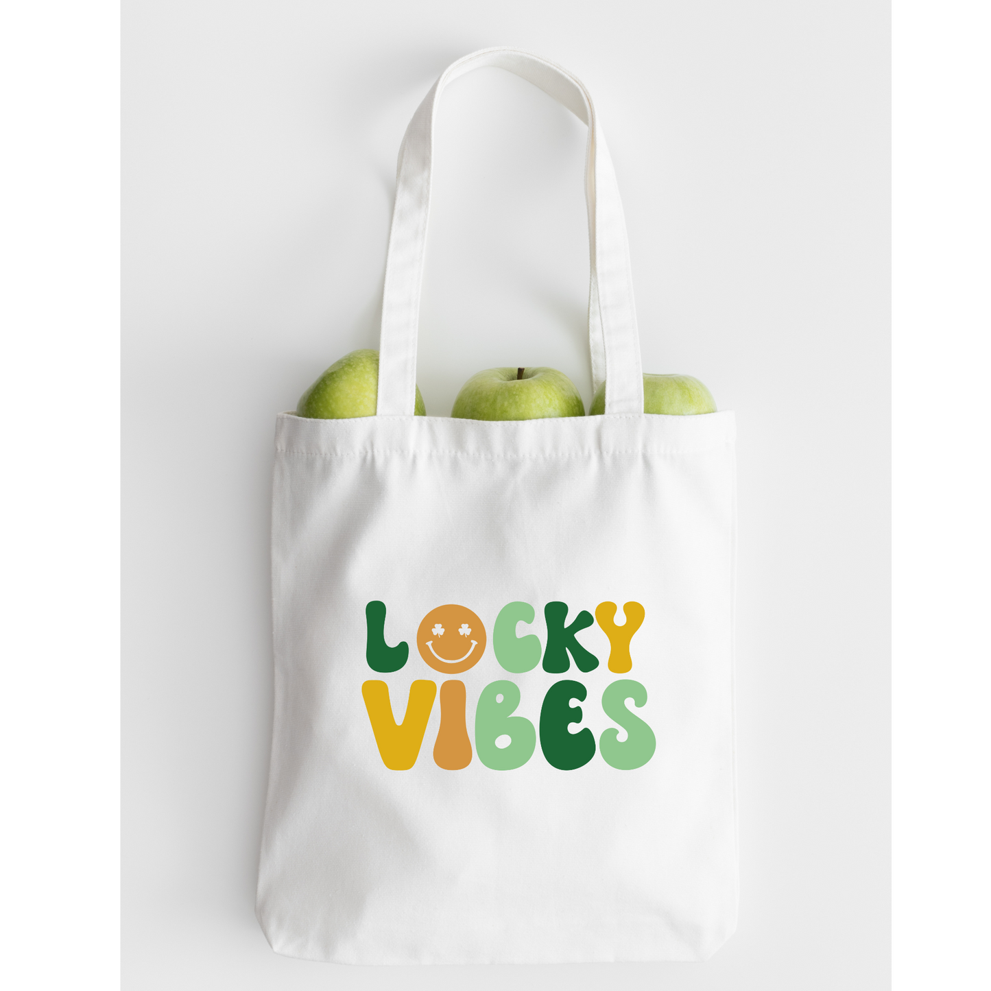 Lucky Vibes Tote Bag, Reusable Tote Bag, St Patricks Day Tote Bag