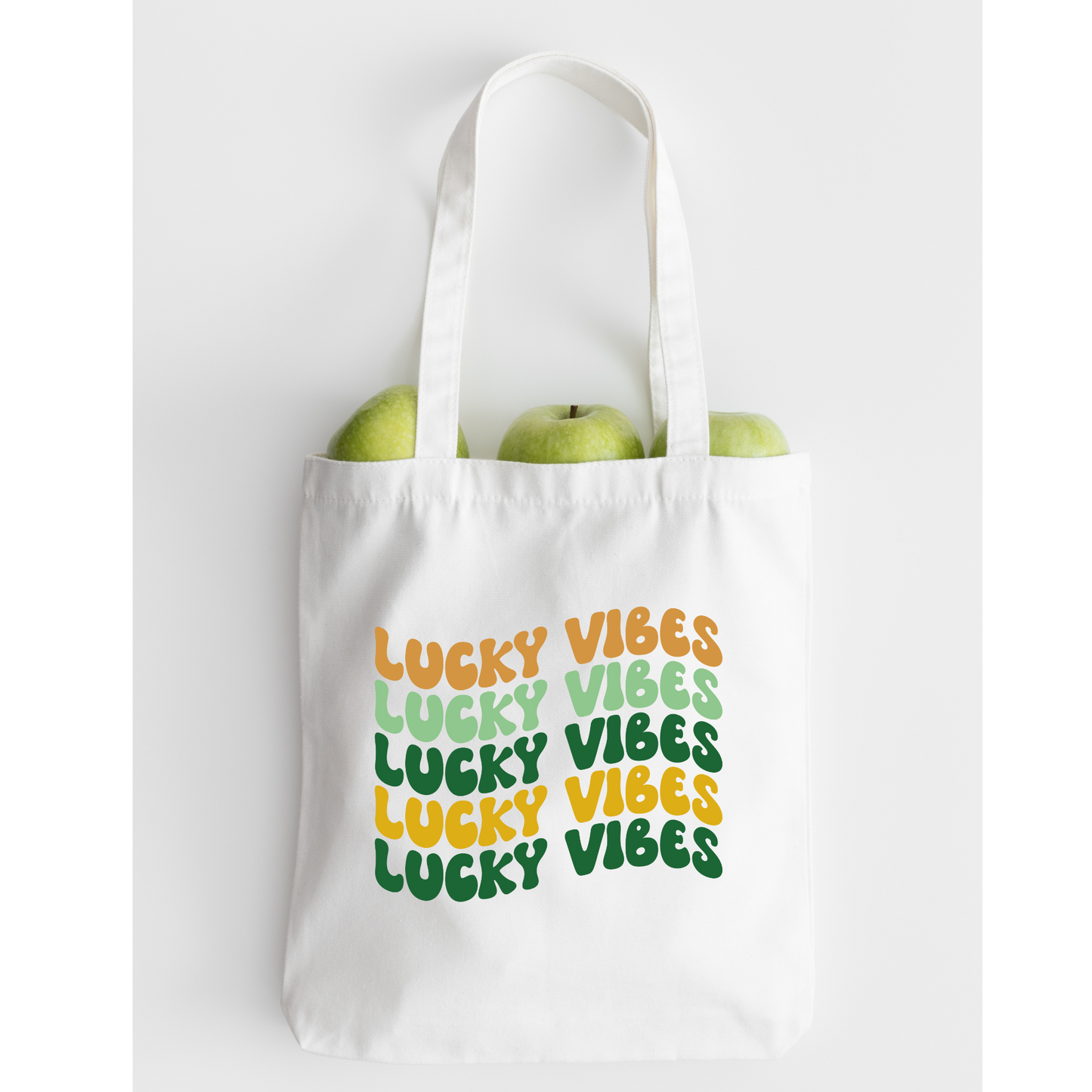 Lucky Vibes Tote Bag, Reusable Tote Bag, St Patricks Day Tote Bag