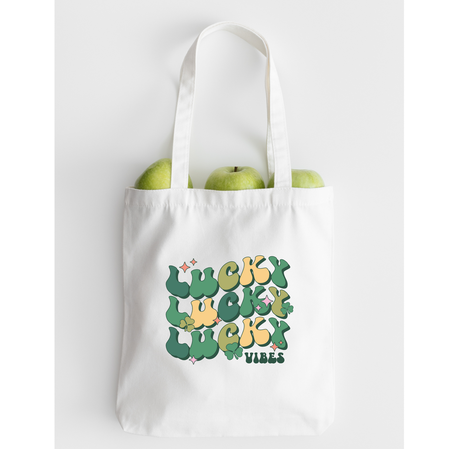 Lucky Vibes Tote Bag, Reusable Tote Bag, St Patricks Day Tote Bag