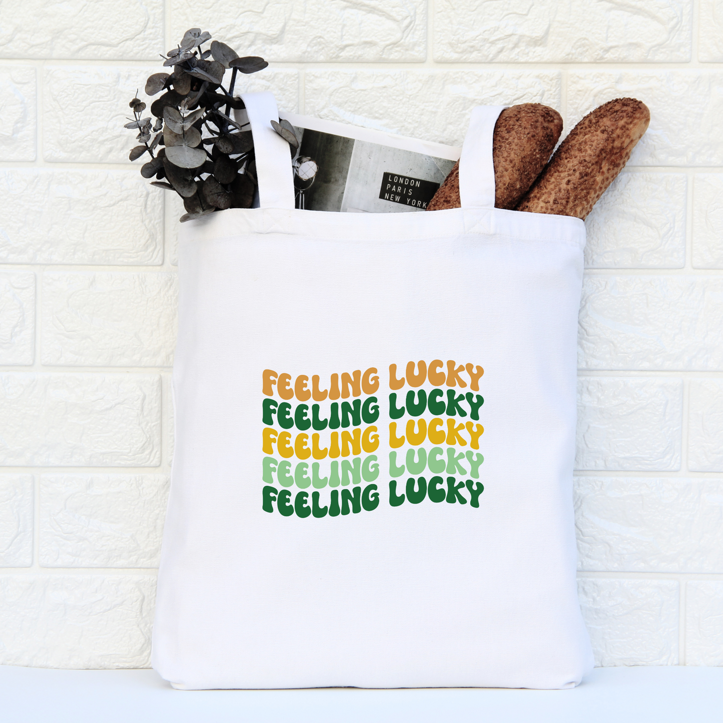 Feeling Lucky Tote Bag, Reusable Tote Bag, St Patricks Day Tote Bag