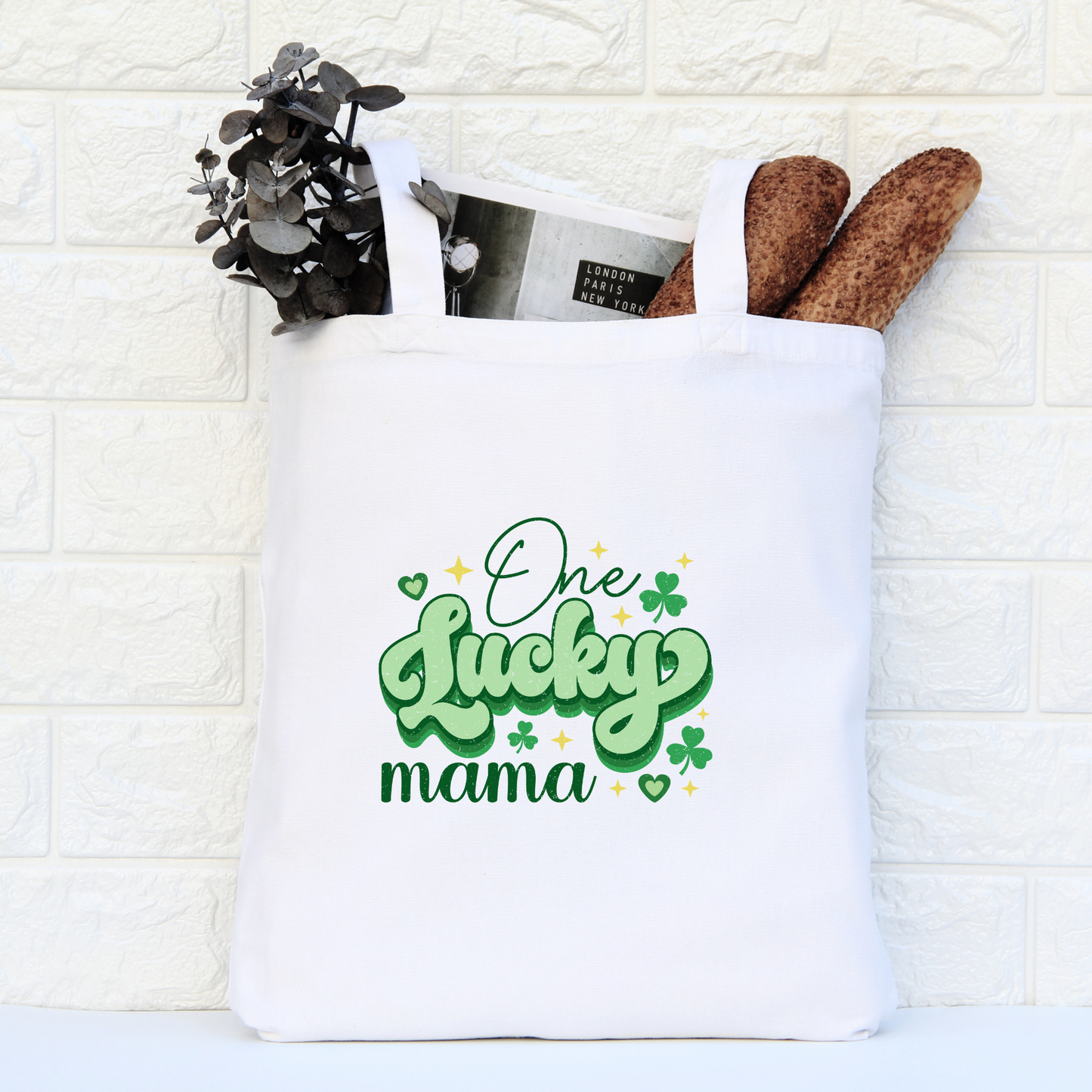 One Lucky Mama Tote Bag, Reusable Tote Bag, St Patricks Day Tote Bag