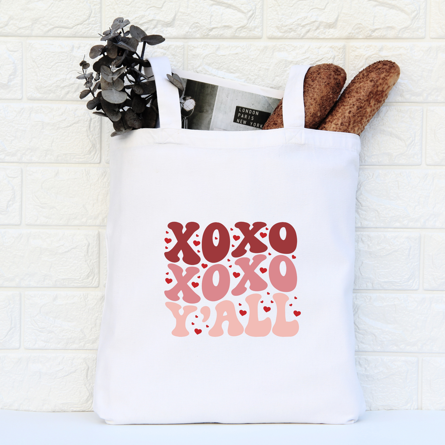 XOXO Yall Tote Bag, Reusable Tote Bag, Valentines Day Tote Bag