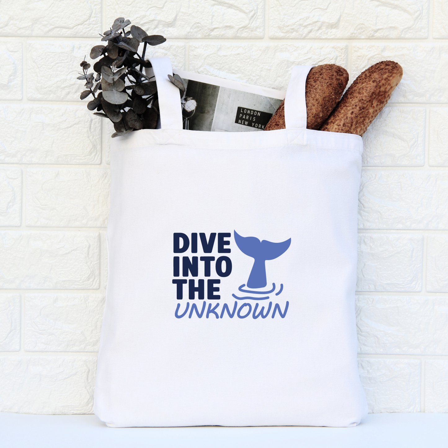 Dive Into The Unknown Tote Bag, Conservation Tote Bag, Reusable Tote Bag, Whale Tote Bag