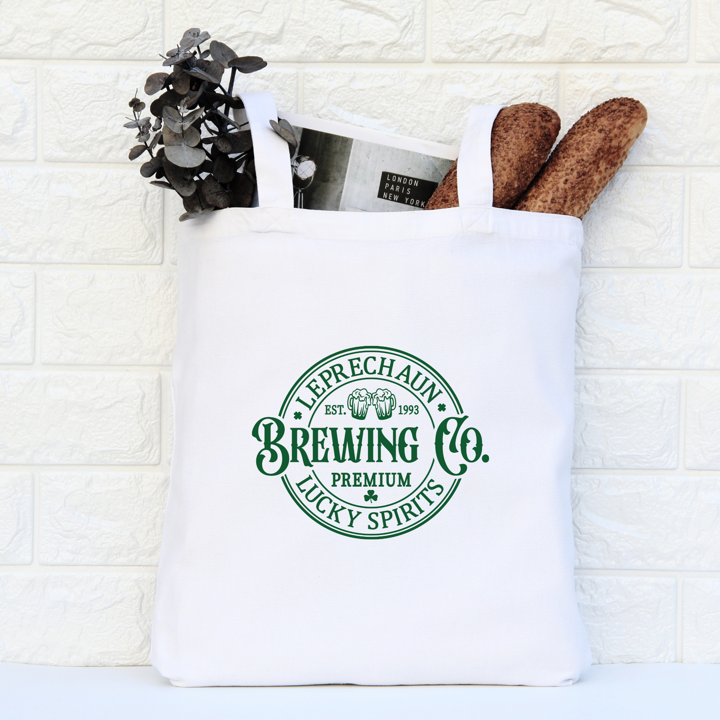 Leprechaun Brewing Co Tote Bag, Reusable Tote Bag, St Patricks Day Tote Bag