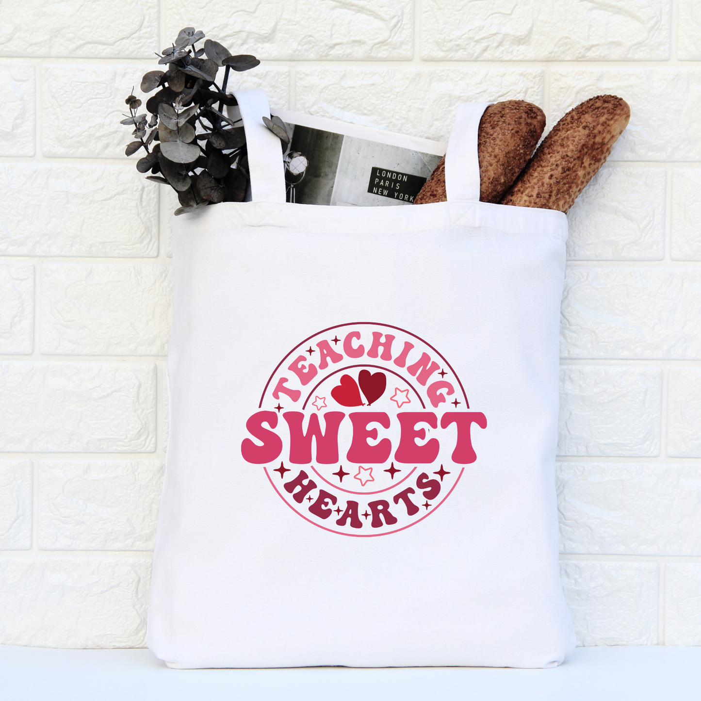 Teaching Sweethearts Tote Bag, Reusable Tote Bag, Valentines Day Tote Bag