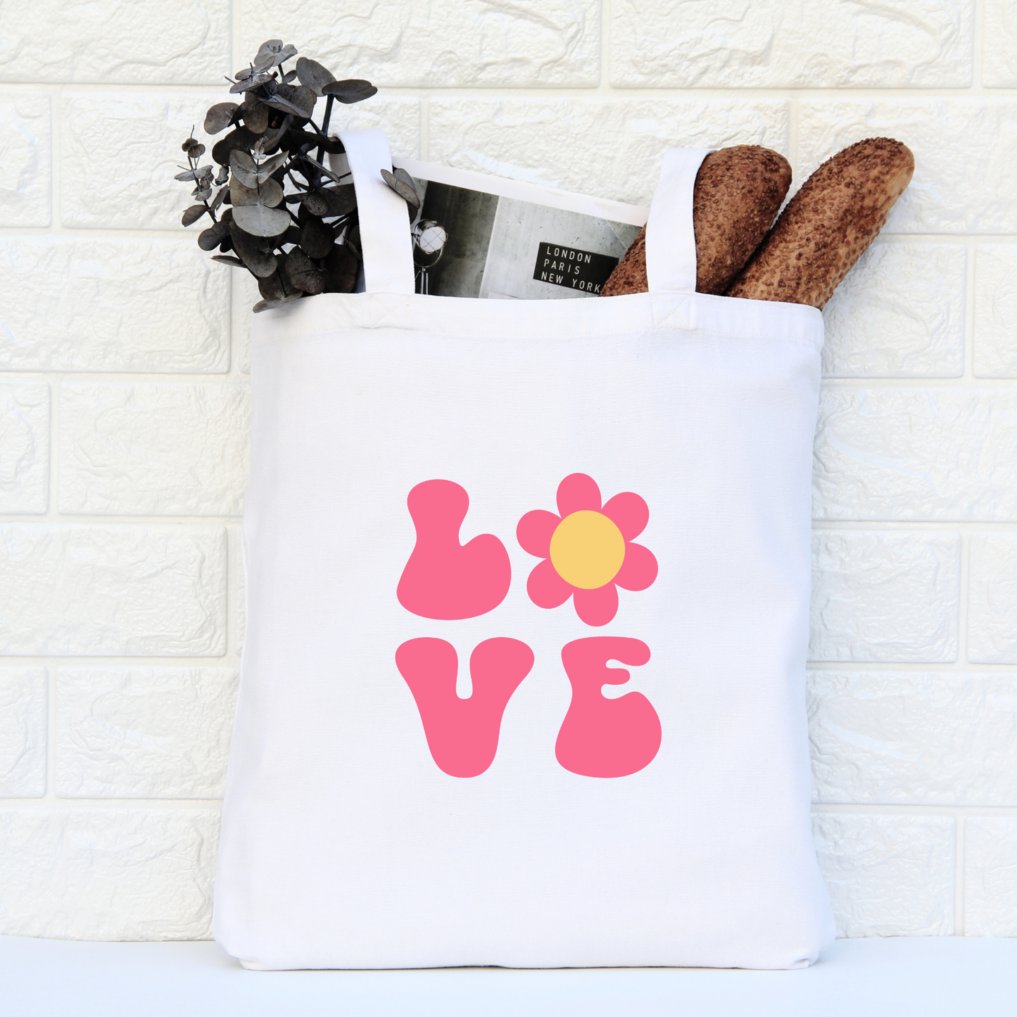 Love Tote Bag, Reusable Tote Bag, Valentines Day Tote Bag