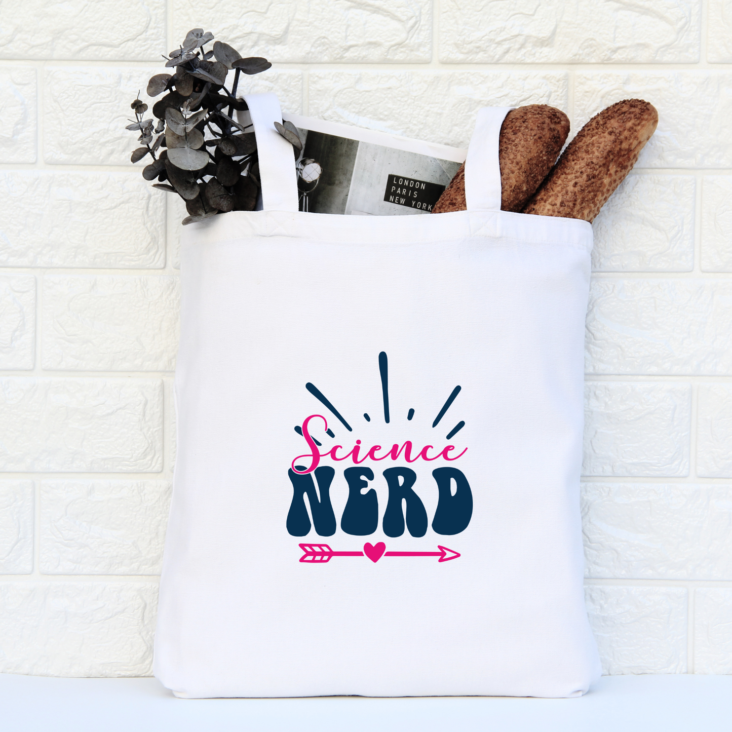 Science Nerd Tote Bag, Reusable Canvas Tote