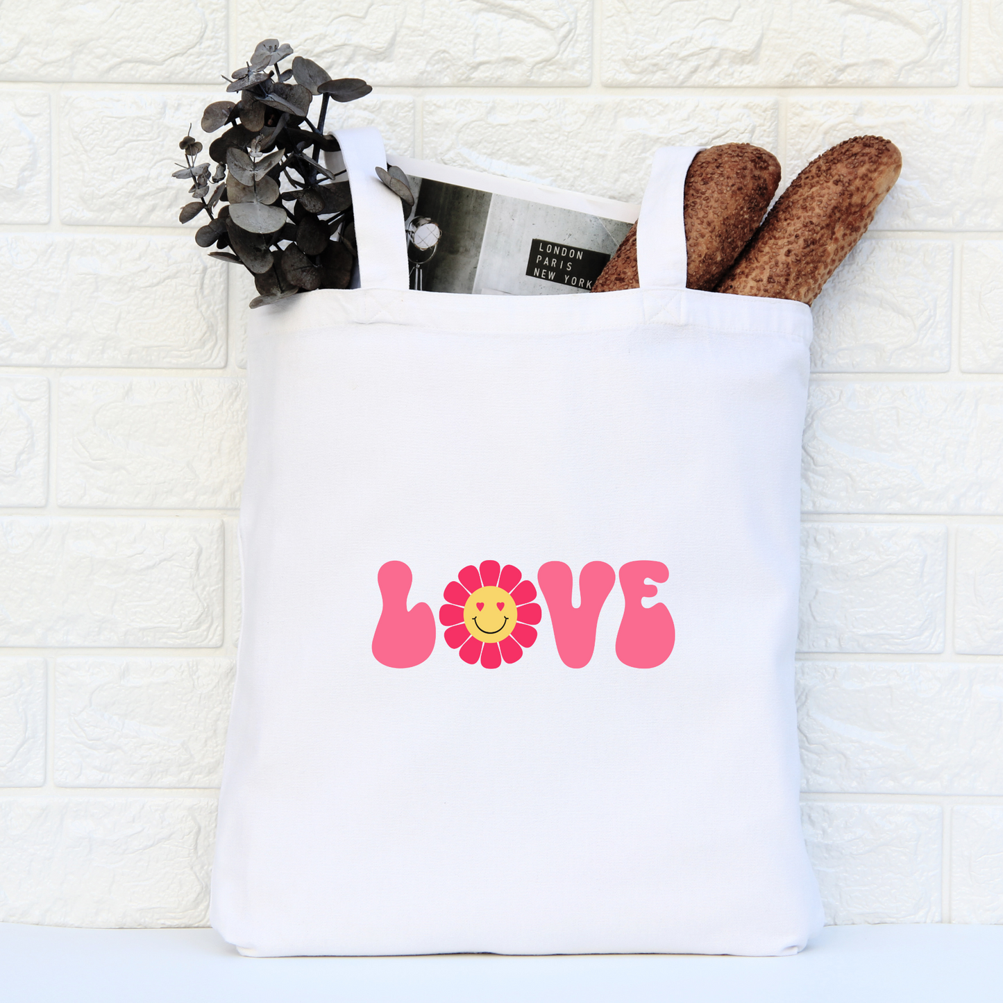 Love Tote Bag, Reusable Tote Bag, Valentines Day Tote Bag