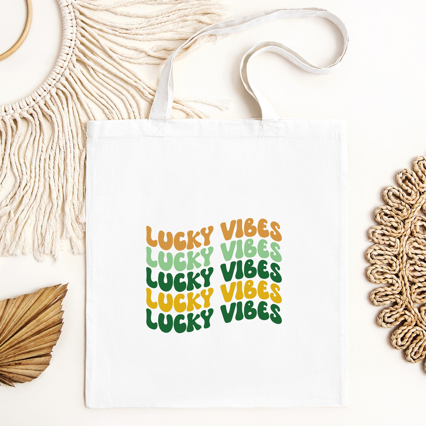 Lucky Vibes Tote Bag, Reusable Tote Bag, St Patricks Day Tote Bag