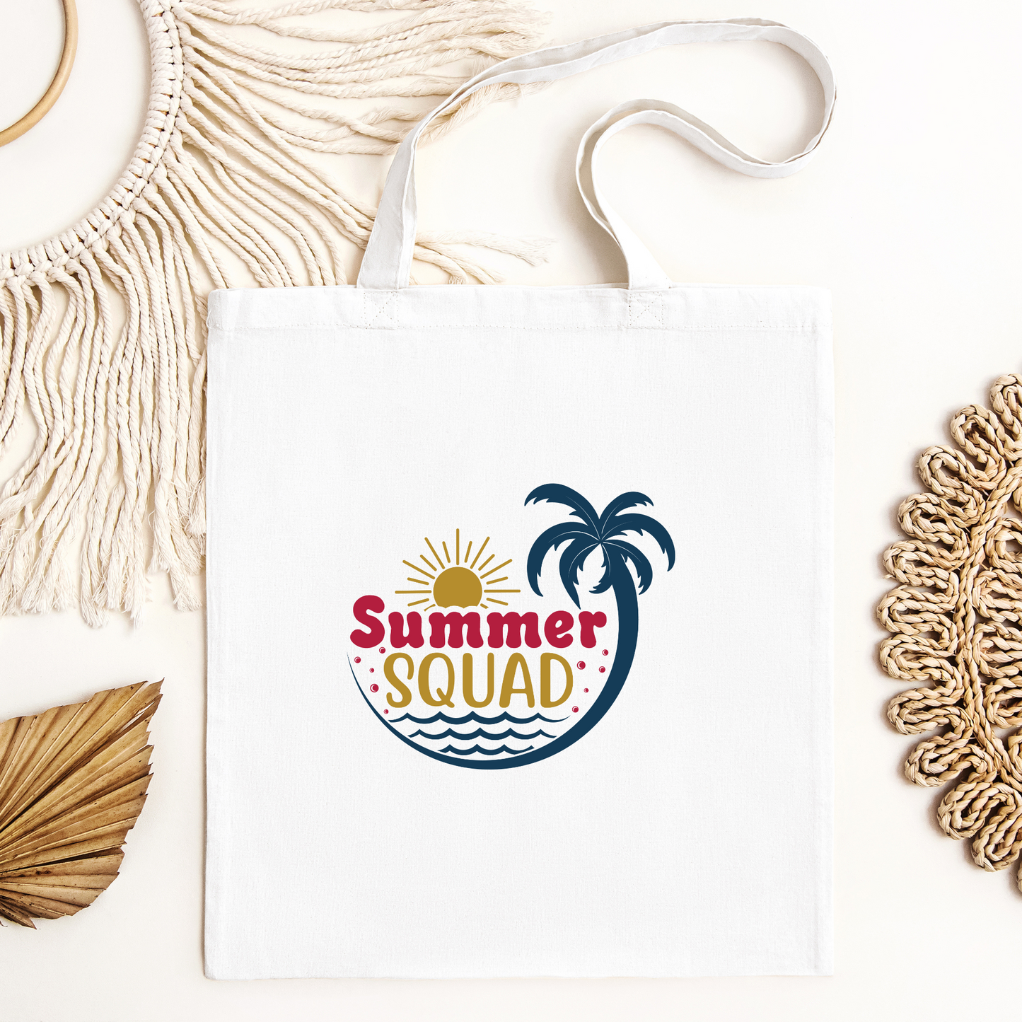 Summer Squad Tote Bag, Reusable Canvas Tote