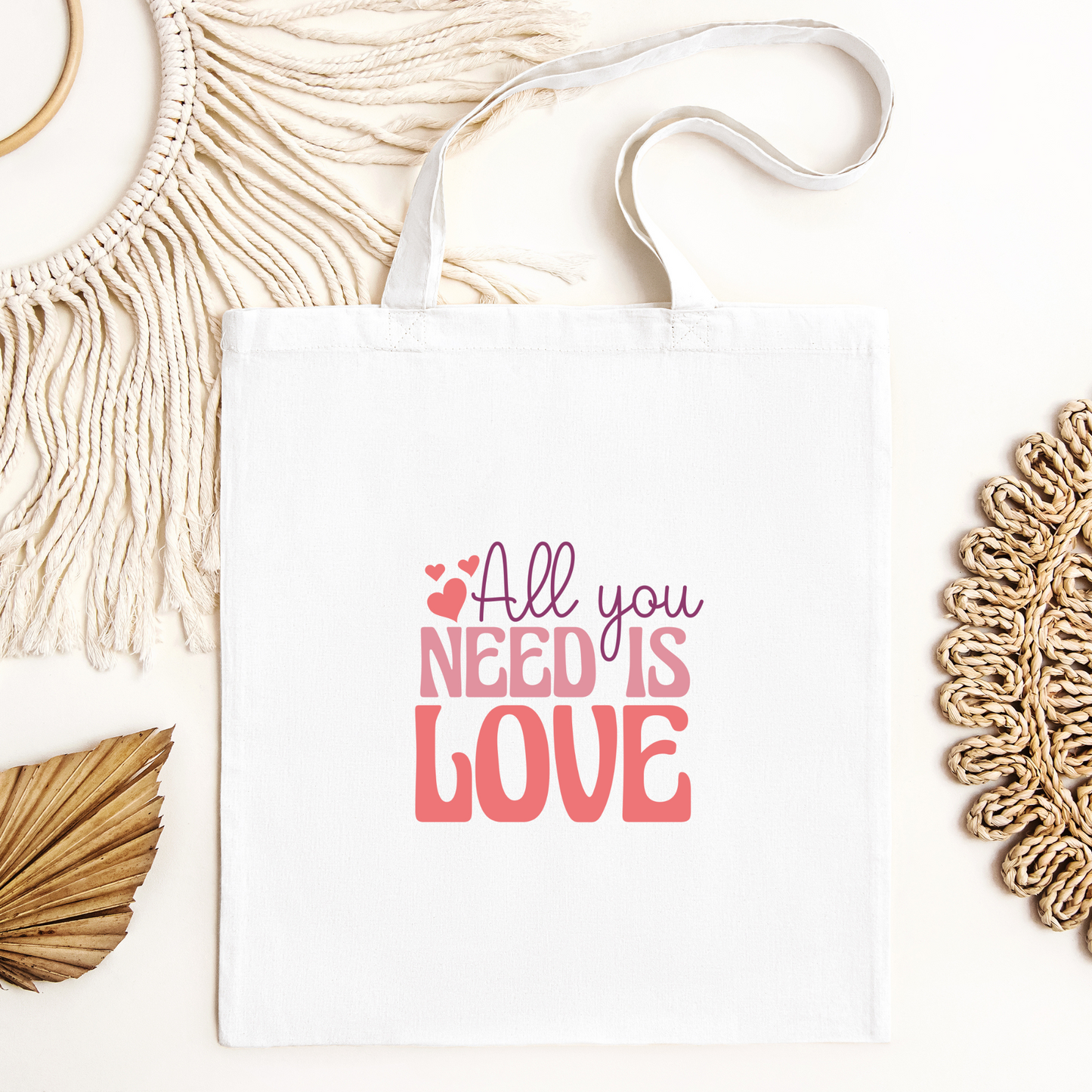 All You Need Is Love Tote Bag, Reusable Tote Bag, Valentines Day Tote Bag