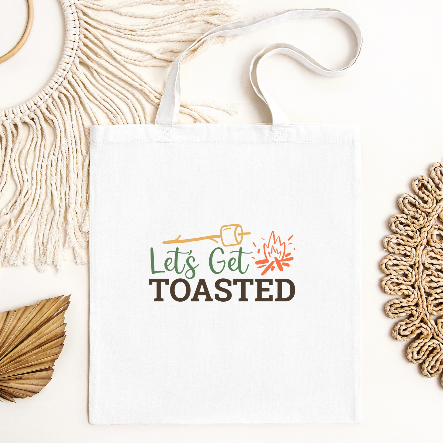 Let's Get Toasted Tote Bag, Reusable Canvas Tote