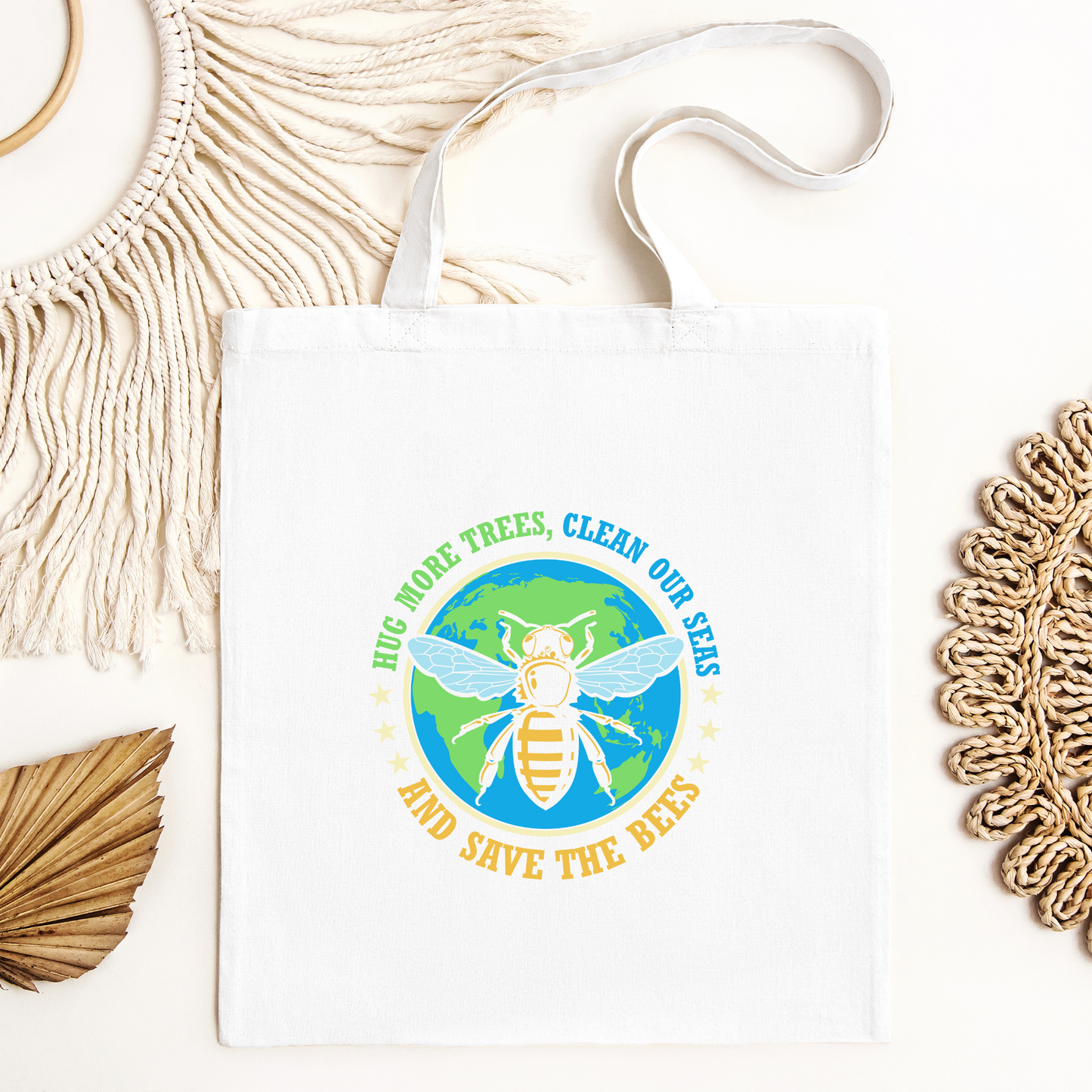 Hug More Trees, Clean Our Seas, And Save The Bees Tote Bag, Conservation Tote Bag, Reusable Tote Bag, Environmental Tote Bag