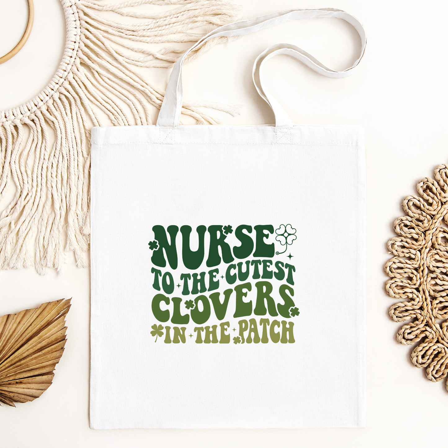 Nurse To The Cutest Clovers In the Patch Tote Bag, Reusable Tote Bag, St Patricks Day Tote Bag