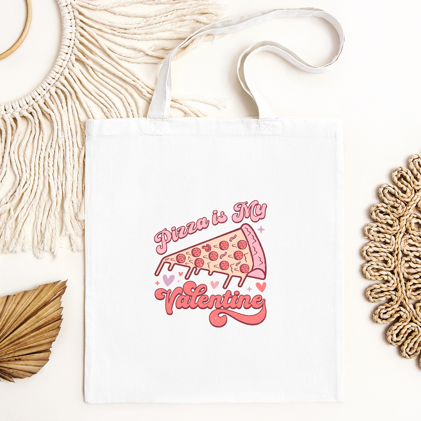 Pizza Is My Valentine Tote Bag, Reusable Tote Bag, Valentines Day Tote Bag