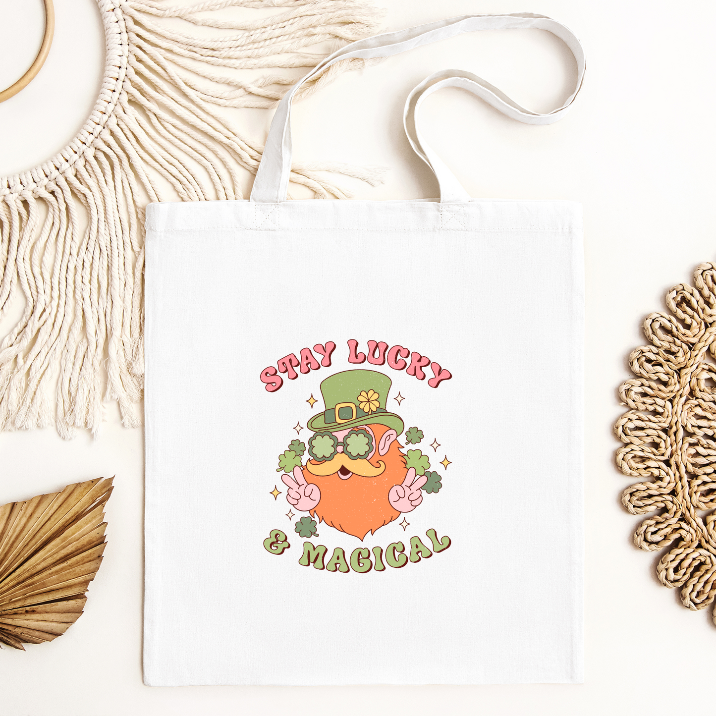 Stay Lucky And Magical Tote Bag, Reusable Tote Bag, St Patricks Day Tote Bag