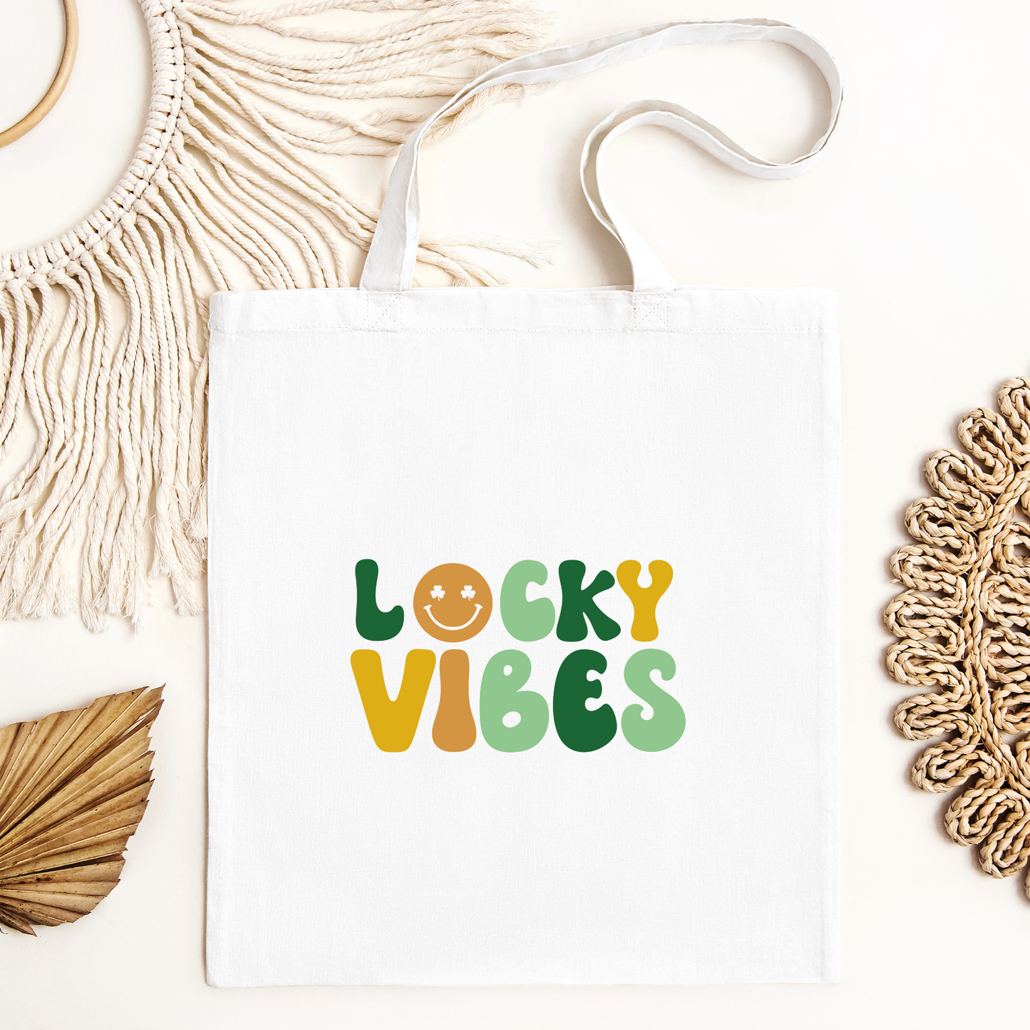 Lucky Vibes Tote Bag, Reusable Tote Bag, St Patricks Day Tote Bag