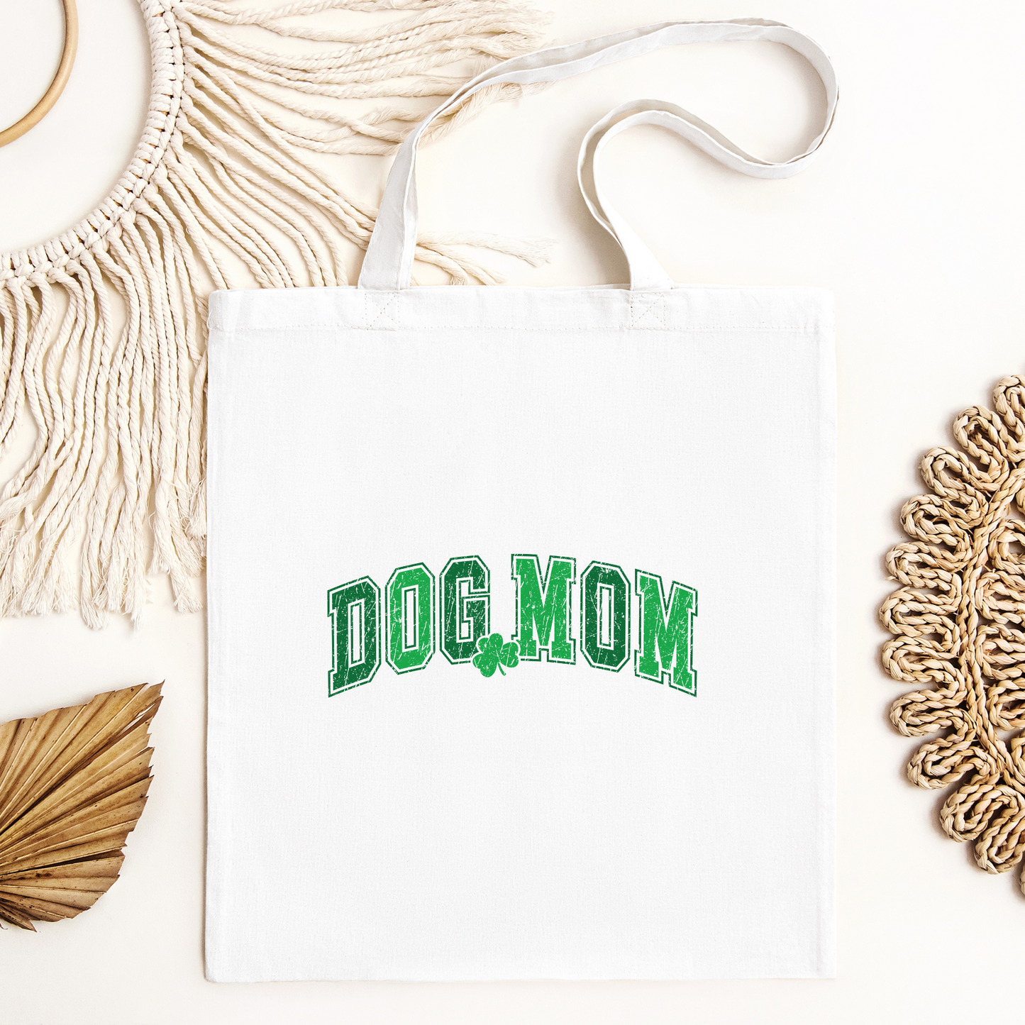 Dog Mom Tote Bag, Reusable Tote Bag, St Patricks Day Tote Bag