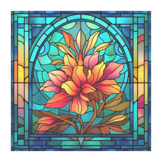 Flower Stained Glass Window Cling