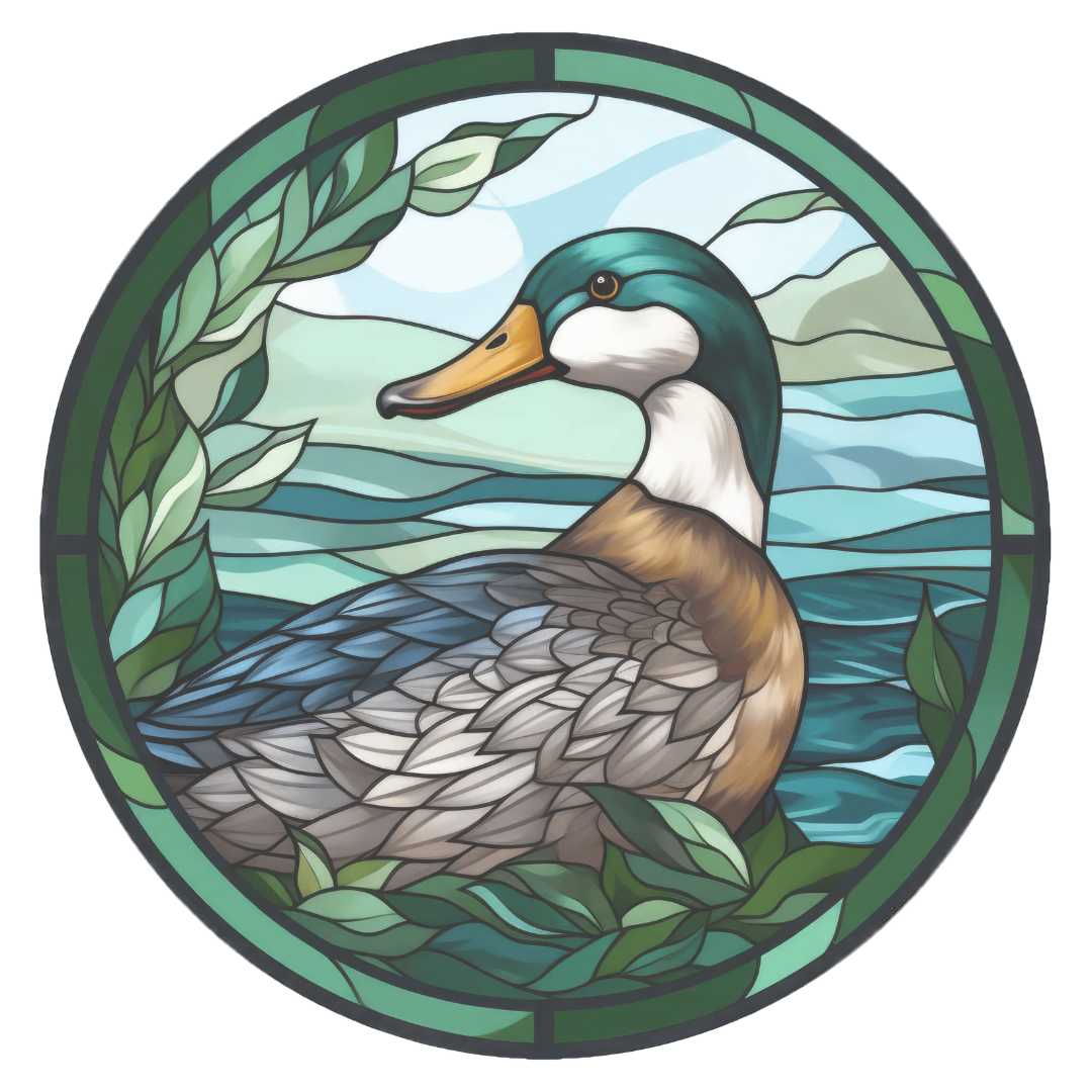 Duck Stained Glass Window Cling