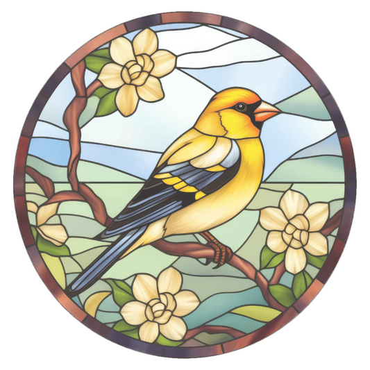 American Gold Finch Stained Glass Window Cling