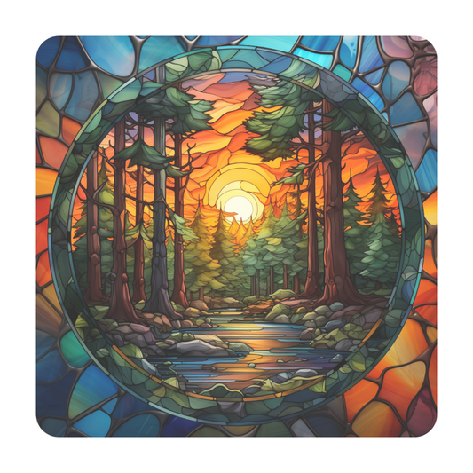 Redwood Forest Stained Glass Window Cling