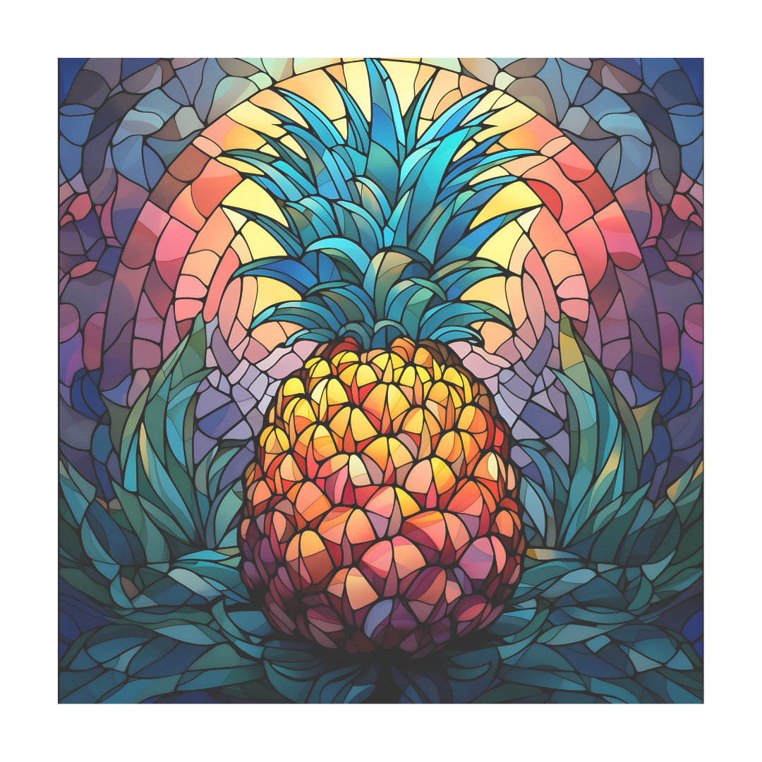 Pineapple Stained Glass Window Cling