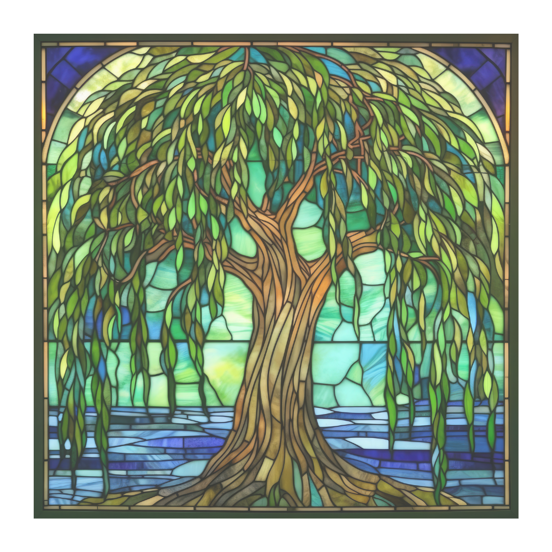 Willow Tree Stained Glass Window Cling