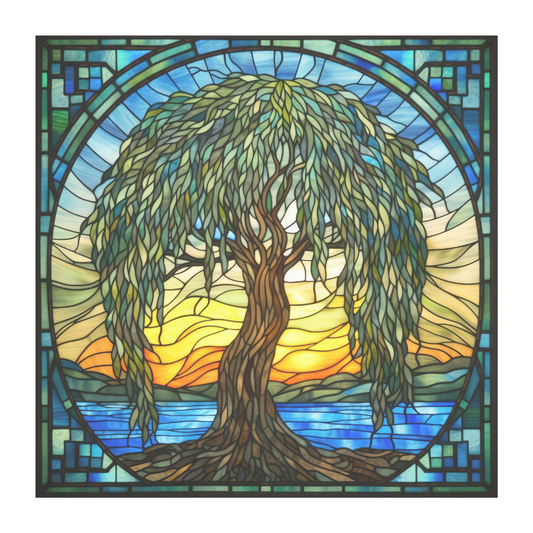 Willow Tree Stained Glass Window Cling