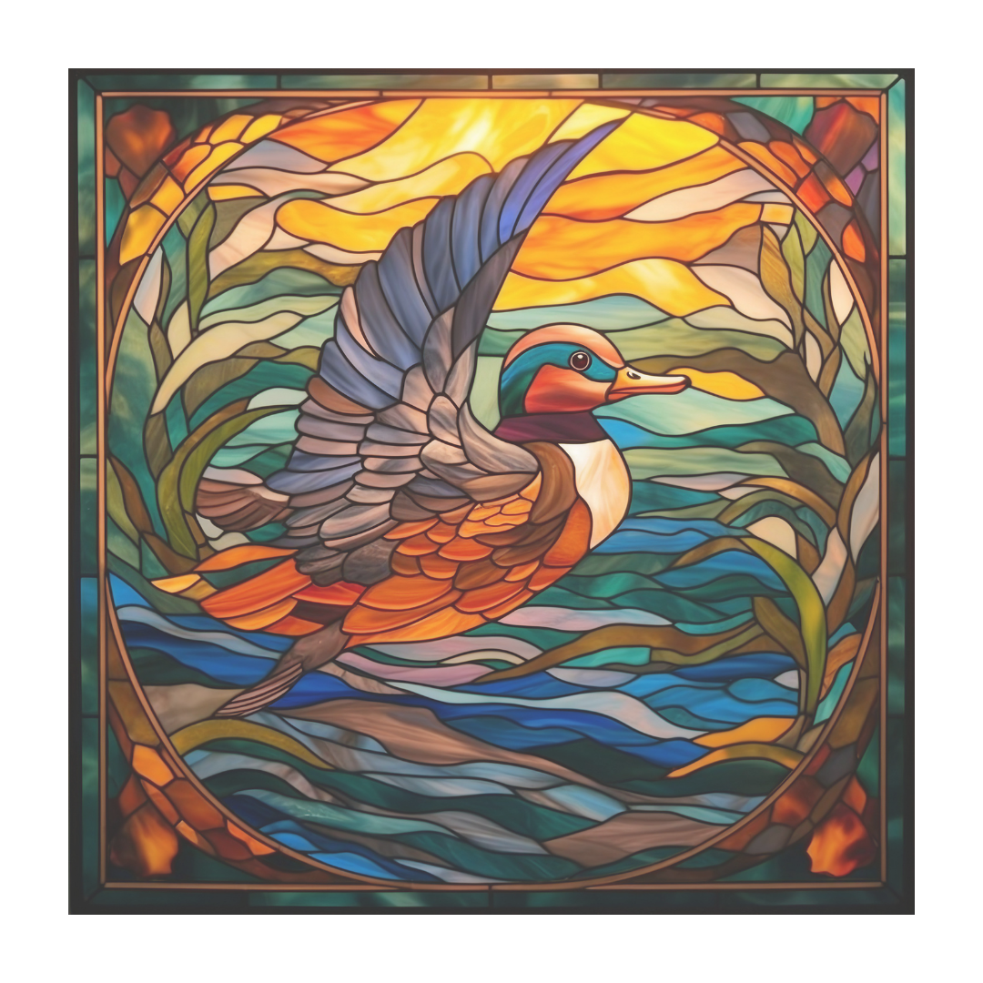 Duck Stained Glass Window Cling