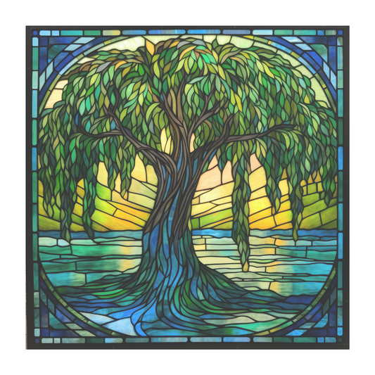 Willow Tree Stained Glass Window Cling