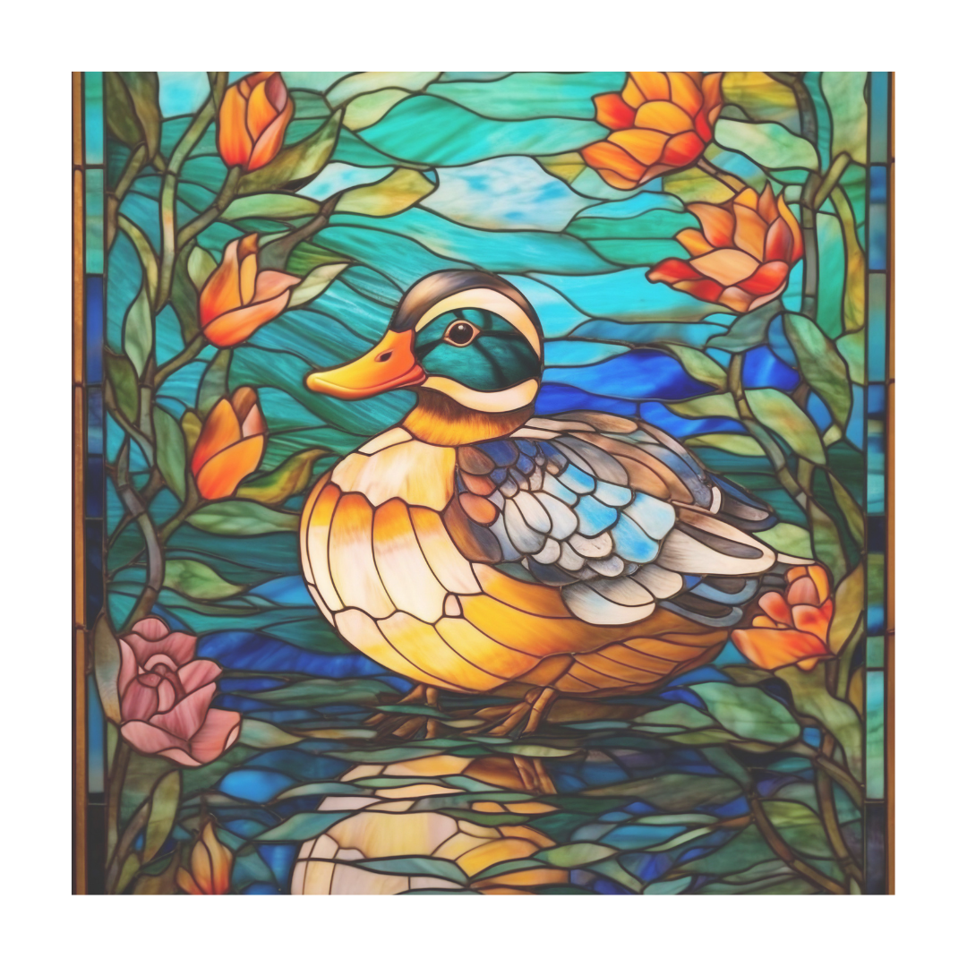 Duck Stained Glass Window Cling