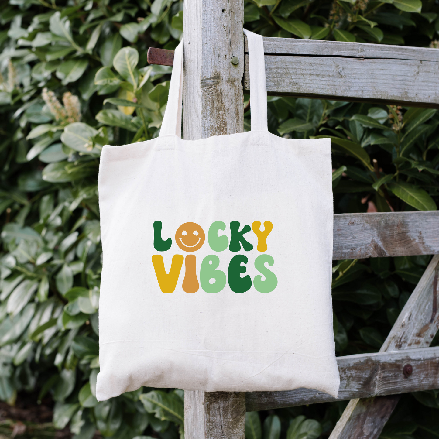 Lucky Vibes Tote Bag, Reusable Tote Bag, St Patricks Day Tote Bag