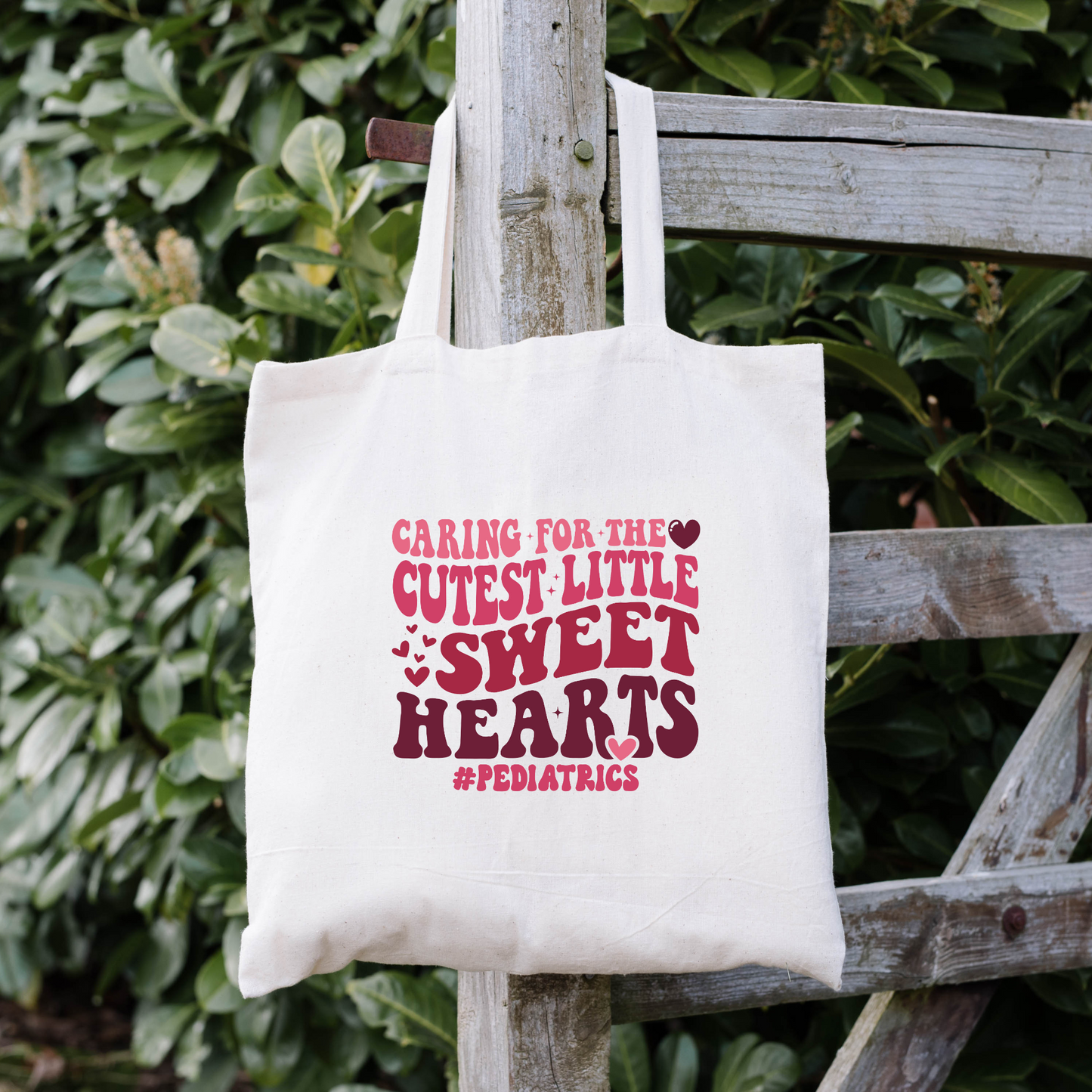 Caring For The Cutest Little Sweethearts Tote Bag, Reusable Tote Bag, Valentines Day Tote Bag