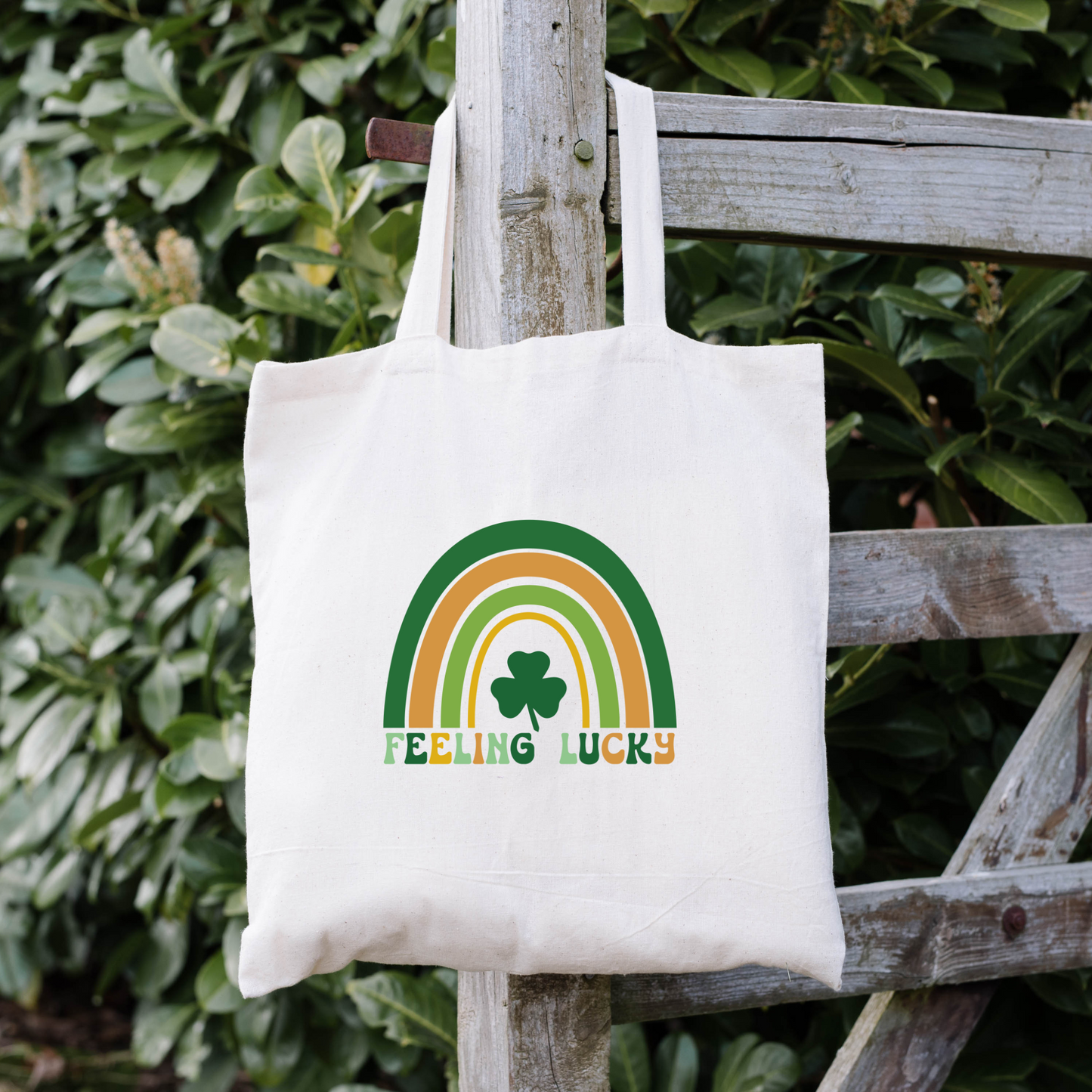 Feeling Lucky Rainbow Tote Bag, Reusable Tote Bag, St Patricks Day Tote Bag