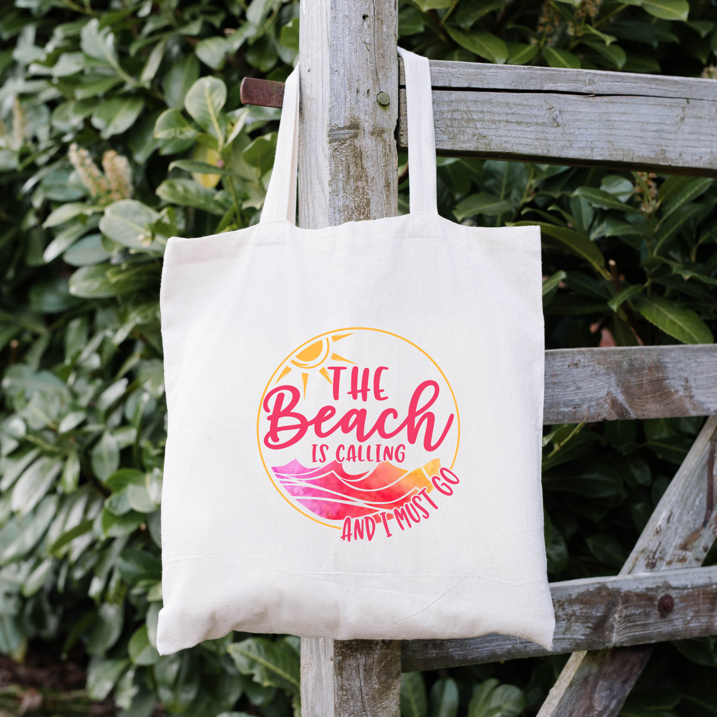 The Beach Is Calling And I Must Go Canvas Tote Bag, Reusable Canvas Tote, Beach Tote Bag, Ocean Tote Bag