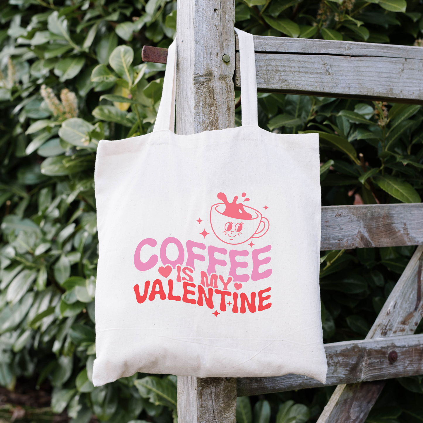 Coffee Is My Valentine Tote Bag, Reusable Tote Bag, Valentines Day Tote Bag