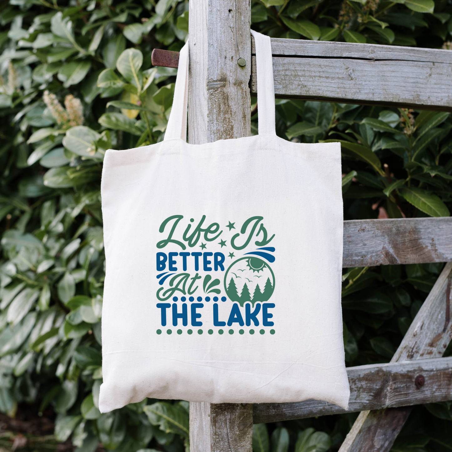 Life Is Better At The Lake Tote Bag, Reusable Canvas Tote
