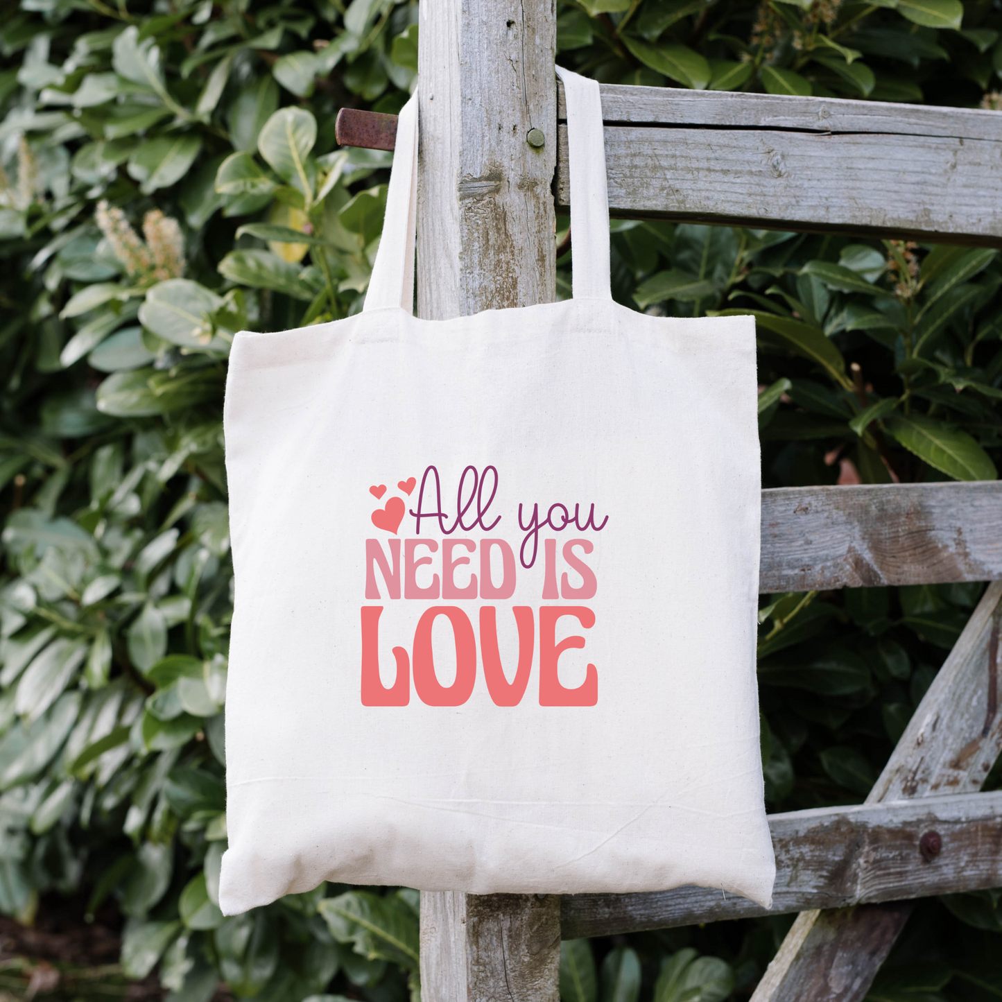 All You Need Is Love Tote Bag, Reusable Tote Bag, Valentines Day Tote Bag