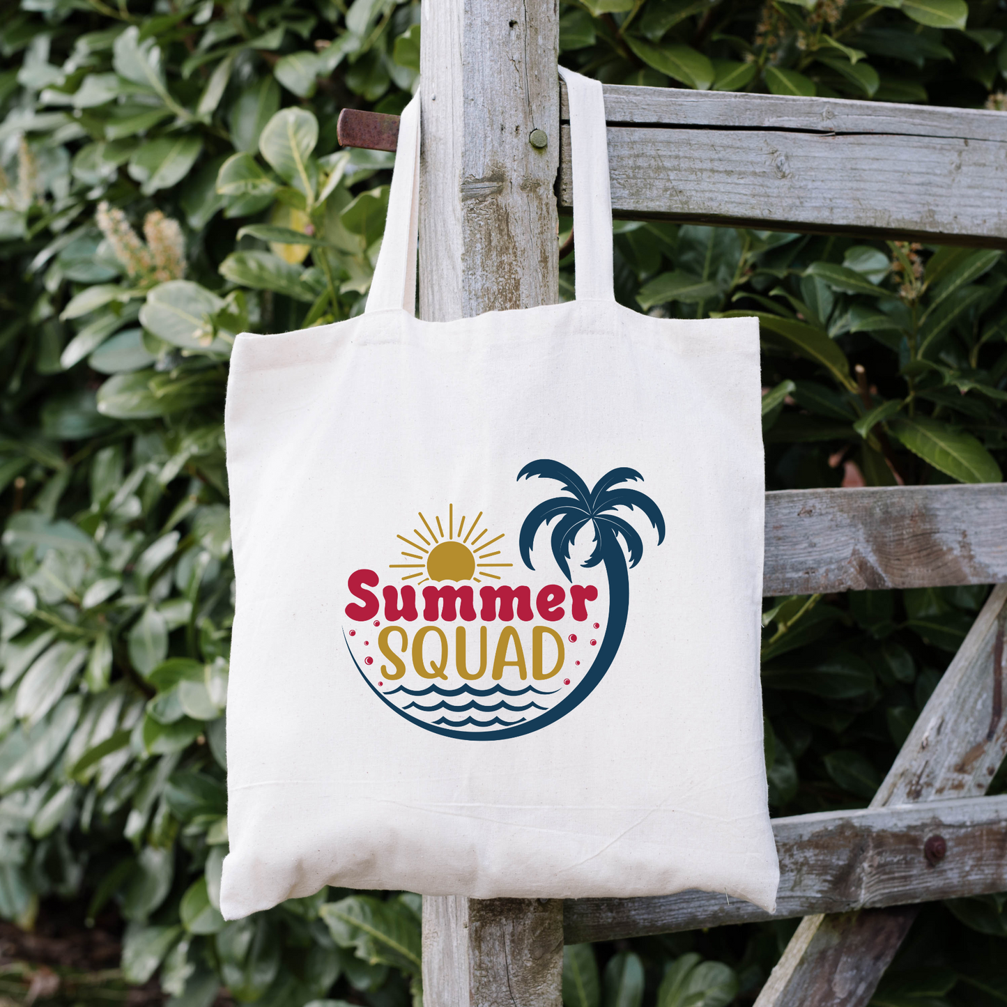 Summer Squad Tote Bag, Reusable Canvas Tote