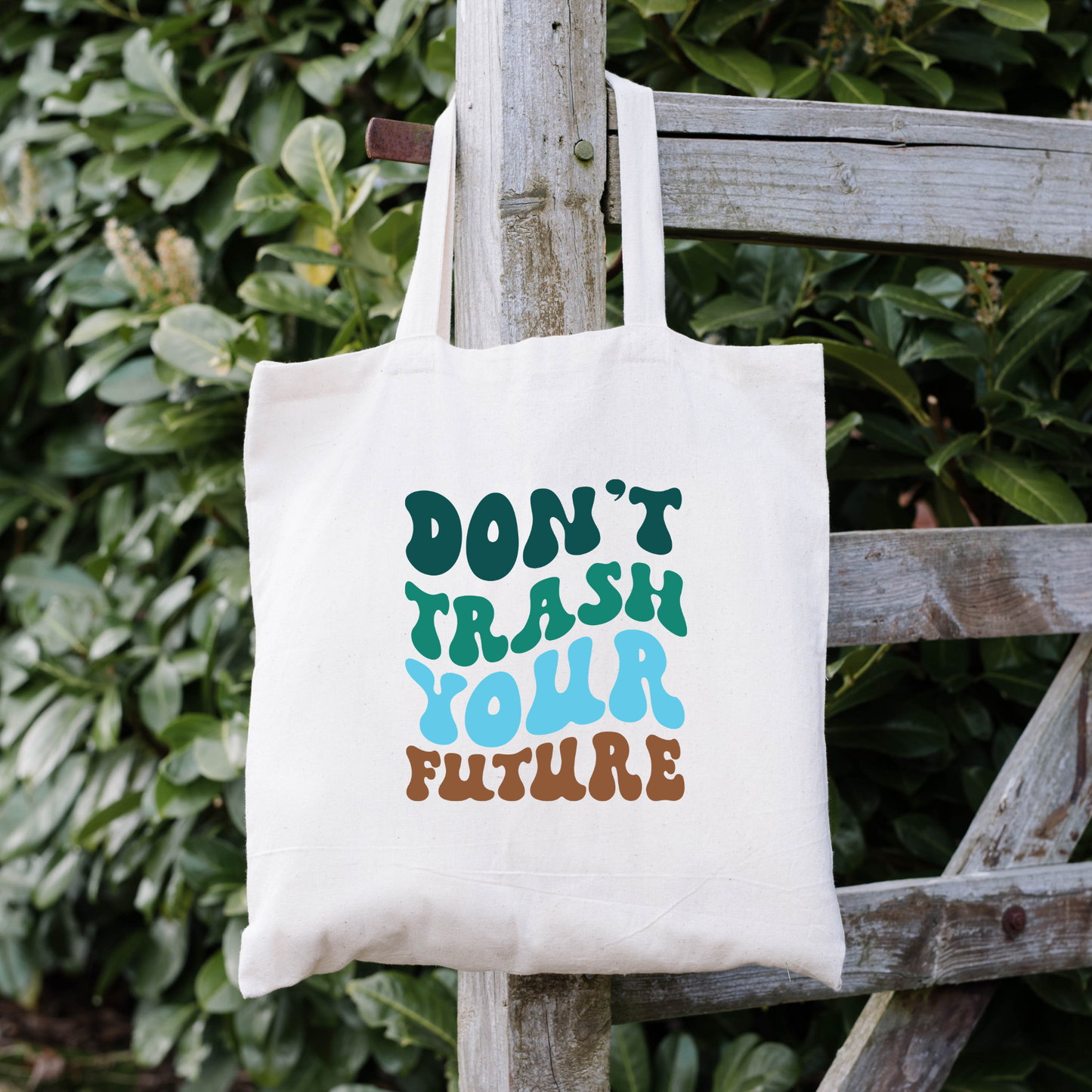 Don't Trash Your Future Tote Bag, Reusable Canvas Tote