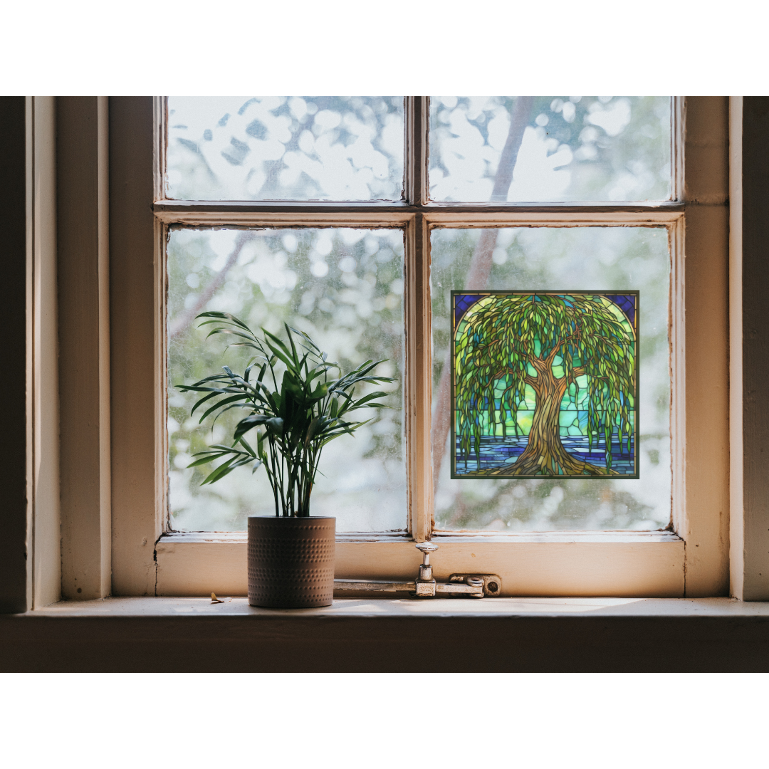 Willow Tree Stained Glass Window Cling