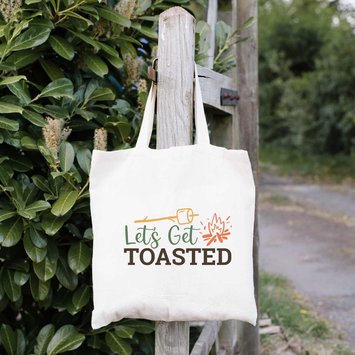 Let's Get Toasted Tote Bag, Reusable Canvas Tote