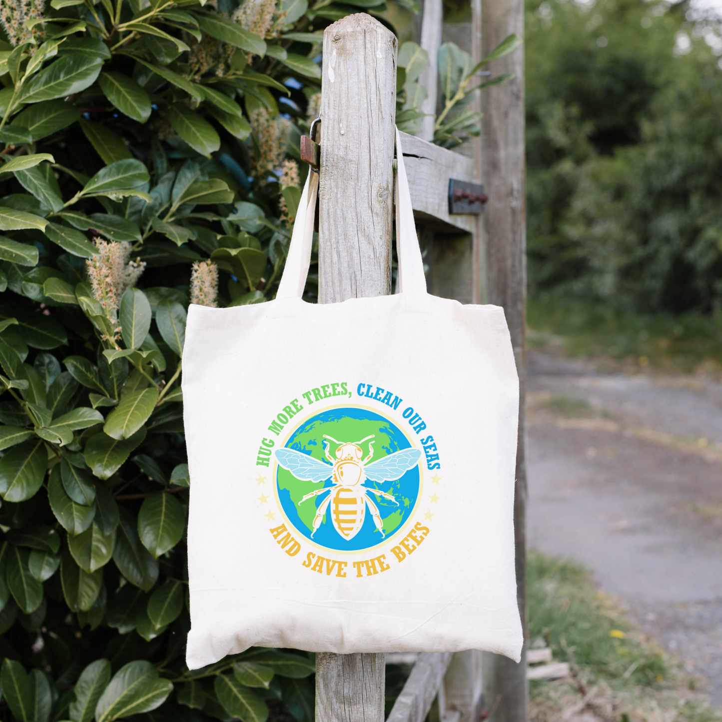 Hug More Trees, Clean Our Seas, And Save The Bees Tote Bag, Conservation Tote Bag, Reusable Tote Bag, Environmental Tote Bag